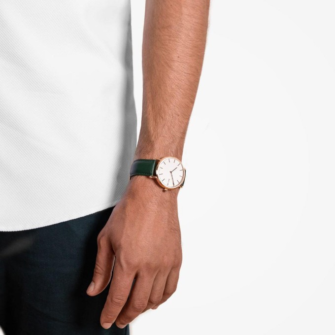 White Solar Watch | Rose Gold Mesh from Solios Watches