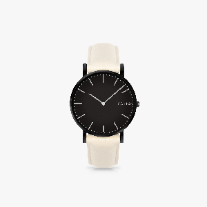 Black Solar Watch | Cream Vegan Leather from Solios Watches