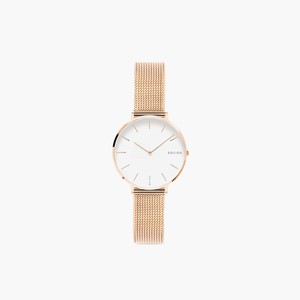 White Mini Solar Watch | Rose Gold Mesh from Solios Watches