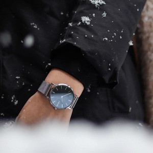 Black Solar Watch | Silver Mesh from Solios Watches