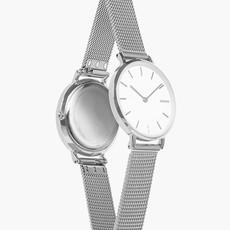 White Mini Solar Watch | Silver Mesh from Solios Watches