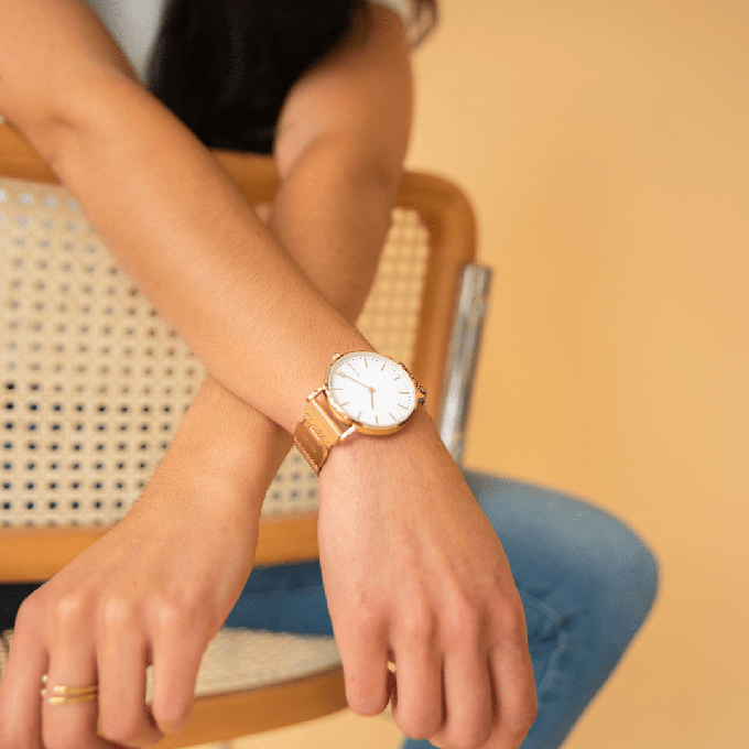 White Solar Watch | Blue Mesh from Solios Watches