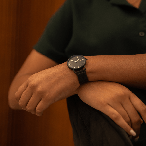 Black Solar Watch | Black Vegan Leather from Solios Watches