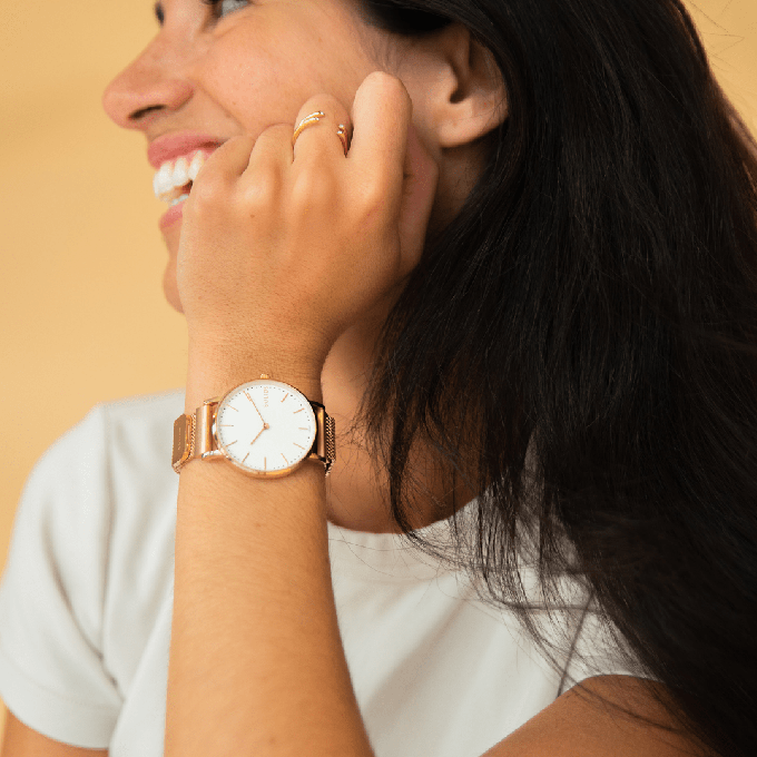 White Solar Watch | Blue Mesh from Solios Watches