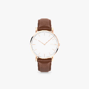 White Solar Watch | Brown Vegan Leather from Solios Watches