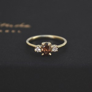 Chocolate brown diamond ring - Gold 14k & Diamond from Solitude the Label