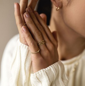 Flat Dotted Ring - Gold 14k from Solitude the Label