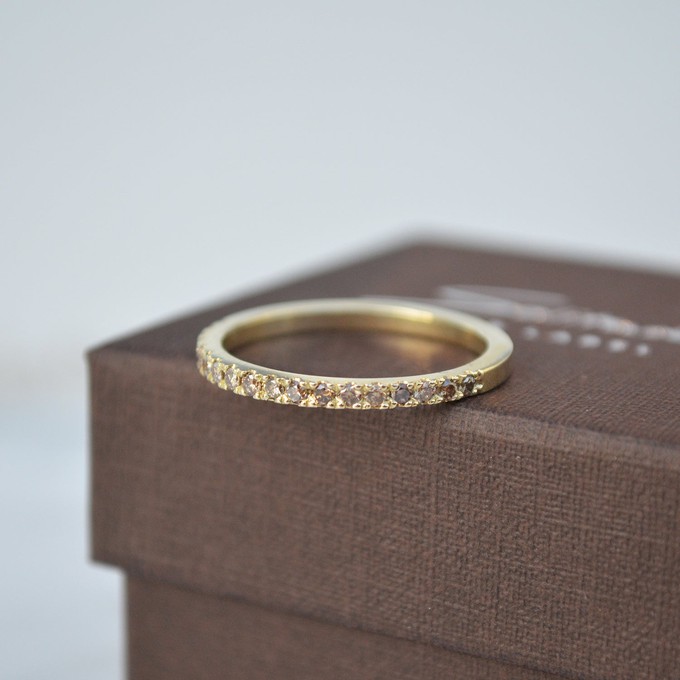 Half eternity ring - Gold 14k & Champagne + Brown diamonds from Solitude the Label