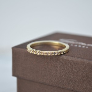 Half eternity ring - Gold 14k & Champagne + Brown diamonds from Solitude the Label