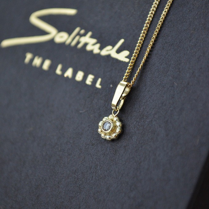 Diamond flower Necklace - Gold 14k & Diamond from Solitude the Label