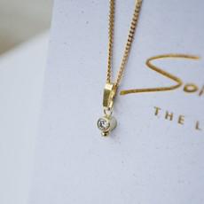 Diamond dot Necklace - Gold 14k & Re-used Diamond via Solitude the Label
