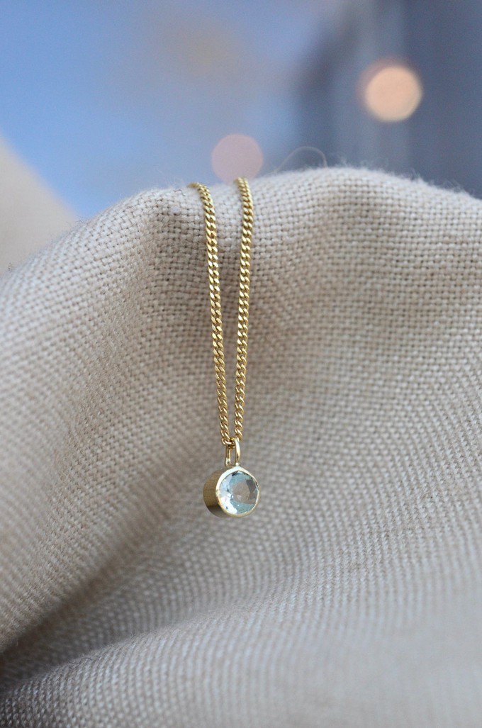 Aquamarine Necklace - Gold 14k from Solitude the Label