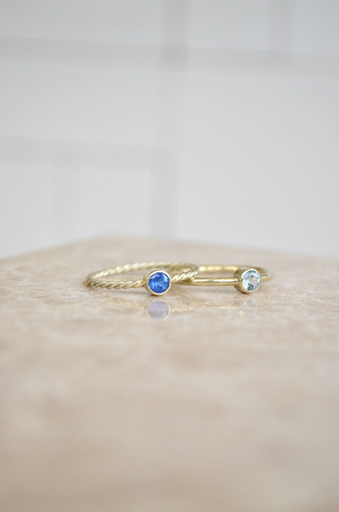 Ice Blue Topaz Ring - Gold 14k from Solitude the Label