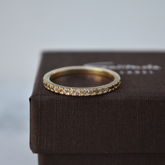 Half eternity ring - Gold 14k & Champagne + Brown diamonds from Solitude the Label