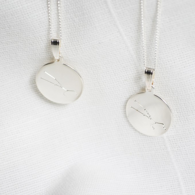 Zodiac Necklace (Choose your own sign) - Silver or Gold 14k from Solitude the Label