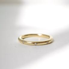 Saturn diamond ring - Gold 14k & Re-used Diamonds via Solitude the Label