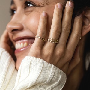 Citrine baguette Ring - Gold 14k from Solitude the Label