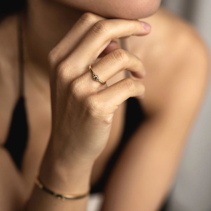Brown diamond ring - Gold 14k & Diamond from Solitude the Label
