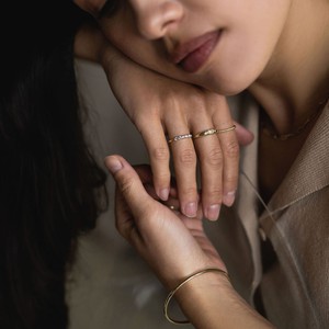 Five diamond ring - Gold 14k & Diamonds from Solitude the Label