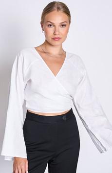 Rora wrap blouse white via Sophie Stone