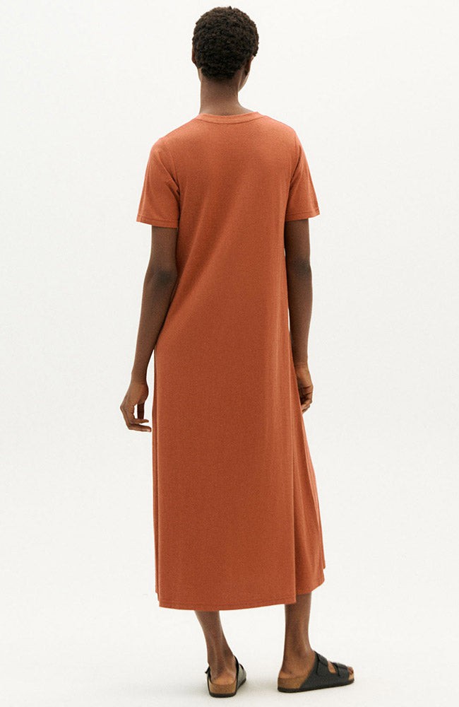 Clay red hemp oueme dress from Sophie Stone