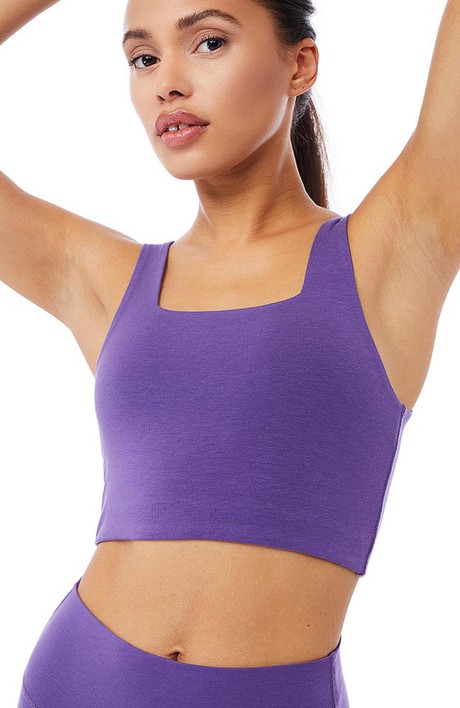 Square yoga top purple from Sophie Stone