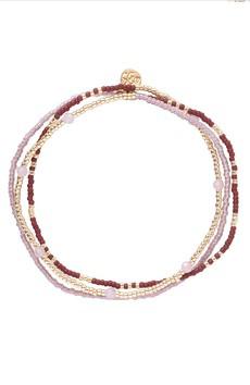 Welcome bracelet Rose Quartz Gold via Sophie Stone