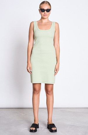 Talmine rib dress pistachio from Sophie Stone