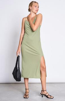 Helen midi dress olive via Sophie Stone