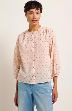 Blouse pink polka dots via Sophie Stone