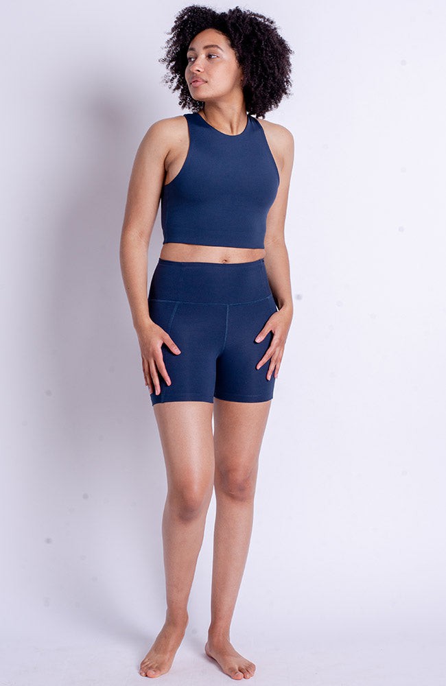 Compressive high-rise run shorts midnight from Sophie Stone