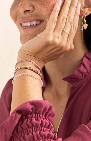Knowing bracelet Rose Quartz Gold from Sophie Stone