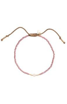 Knowing bracelet Rose Quartz Gold via Sophie Stone