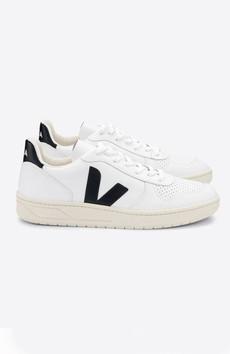 V-10 Leather White Black via Sophie Stone