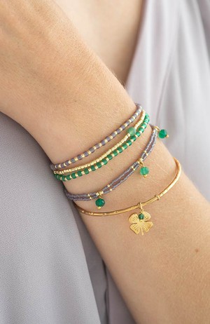 Memory bracelet Aventurine Gold from Sophie Stone