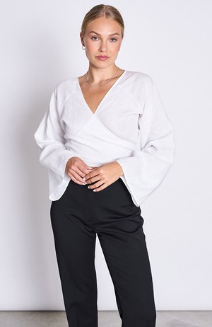 Rora wrap blouse white from Sophie Stone