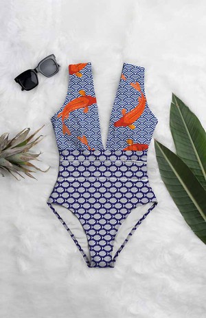 Nirali deep plunge swimsuit from Sophie Stone