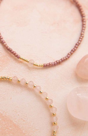 Knowing bracelet Rose Quartz Gold from Sophie Stone