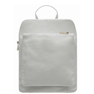 White Soft Pebbled Leather Pocket Backpack from Sostter