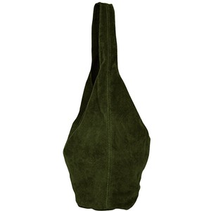 Olive Green Italian Suede Hobo Shoulder Bag from Sostter