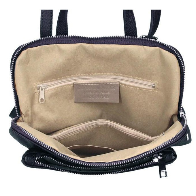 Navy Pebbled Leather Pocket Backpack from Sostter