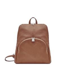 Camel Small Pebbled Leather Backpack | Byldl via Sostter
