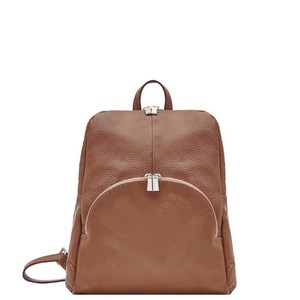 Camel Small Pebbled Leather Backpack | Byldl from Sostter
