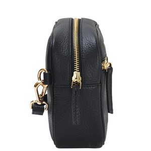 Black Convertible Leather Crossbody Belt Bag from Sostter