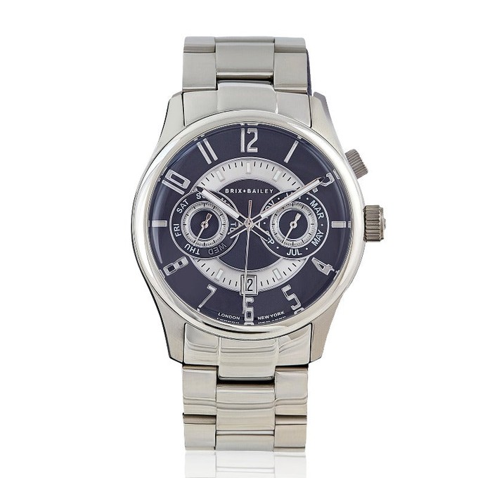 Brix+Bailey Men's Navy Steel Automatic Chronograph Watch from Sostter