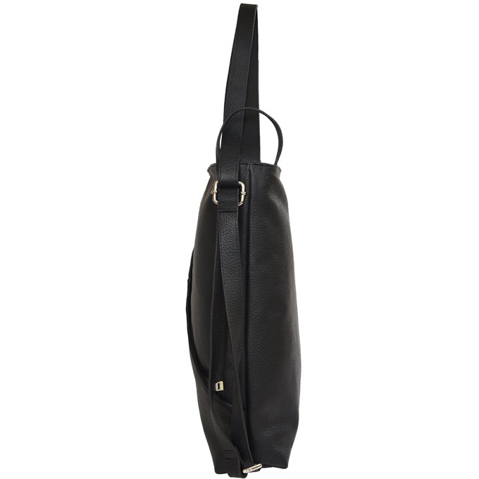 Black Leather Convertible Tote Backpack from Sostter