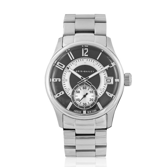 Brix + Bailey Stainless Steel Men's Quartz Watch 40mm from Sostter