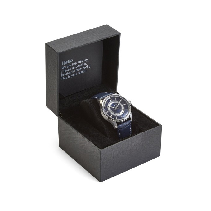 Brix + Bailey Barker Watch - Navy Leather, Sapphire Crystal from Sostter