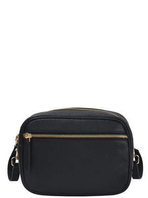 Black Convertible Leather Crossbody Bag from Sostter