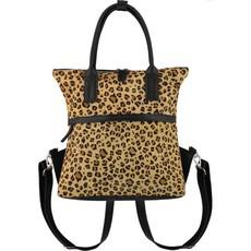 Animal Print Convertible Leather Backpack via Sostter
